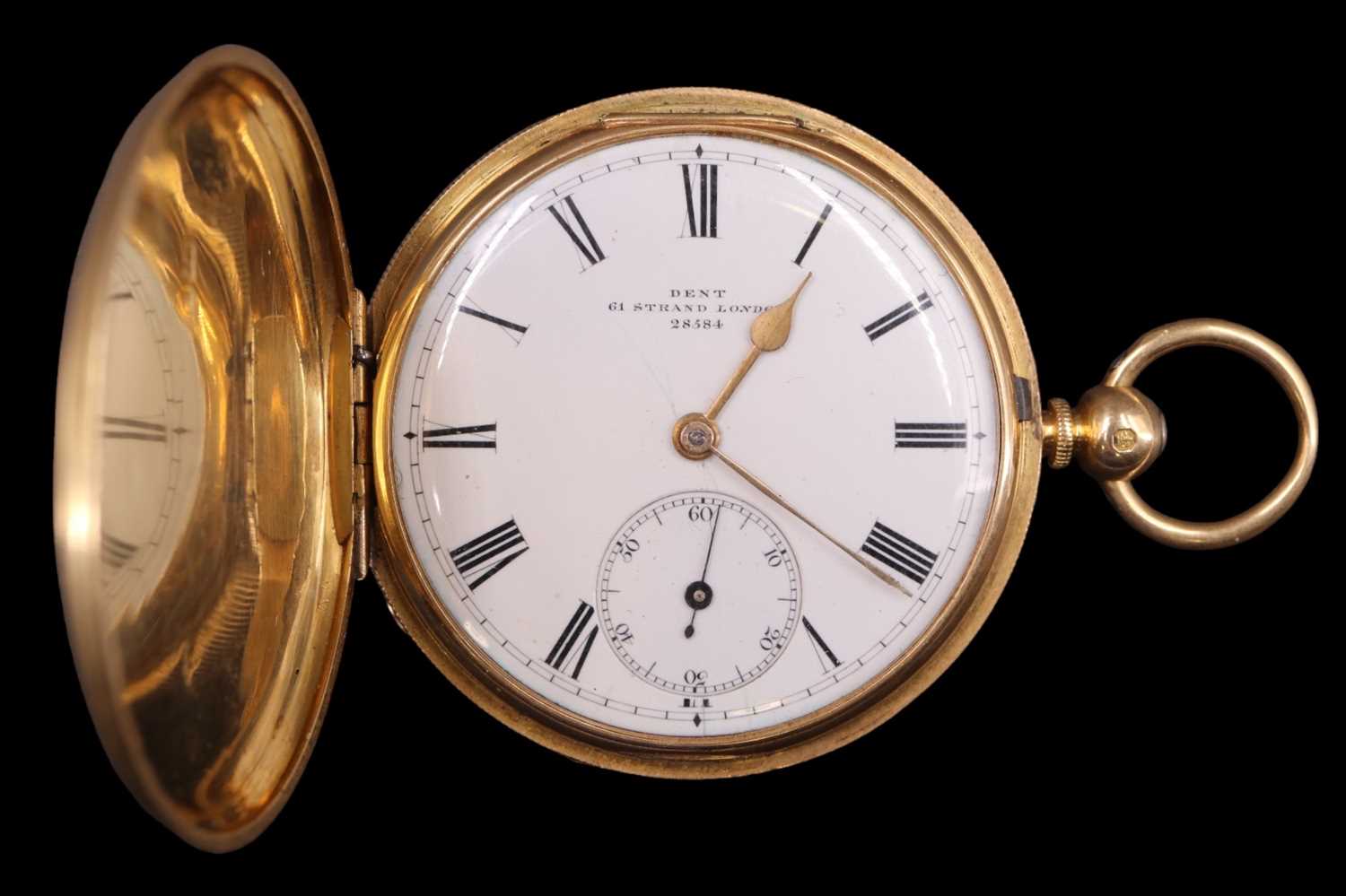Lot 1275 - A Victorian 18 ct gold hunter pocket watch by...