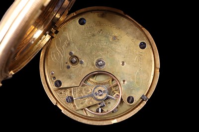 Lot 1275 - A Victorian 18 ct gold hunter pocket watch by...