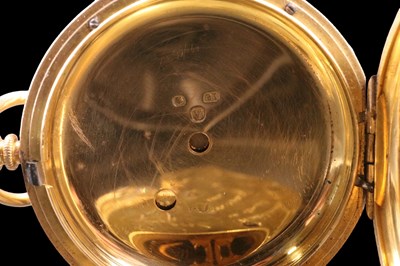 Lot 1275 - A Victorian 18 ct gold hunter pocket watch by...