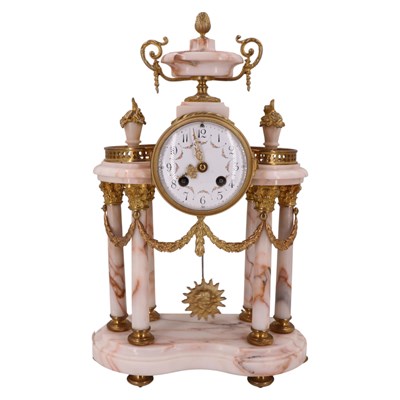 Lot 1471 - A late 19th Century French clock garniture,...