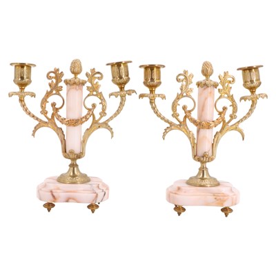 Lot 1471 - A late 19th Century French clock garniture,...