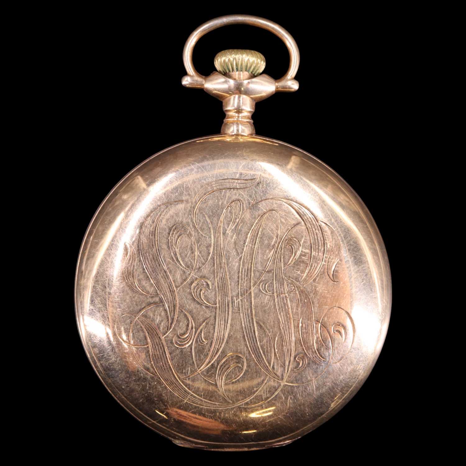 Lot 1922 - An early 20th Century 14 ct gold hunter pocket...
