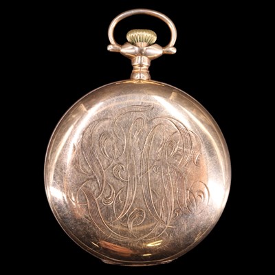 Lot 1922 - An early 20th Century 14 ct gold hunter pocket...