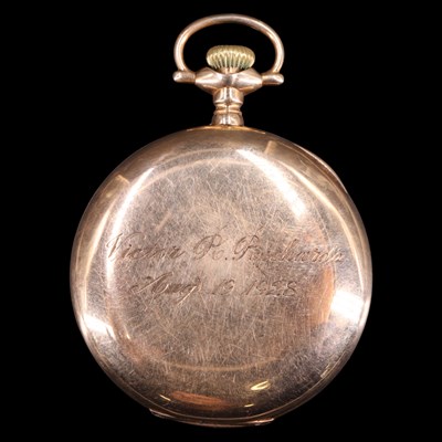 Lot 1922 - An early 20th Century 14 ct gold hunter pocket...