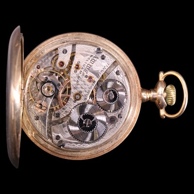 Lot 1922 - An early 20th Century 14 ct gold hunter pocket...