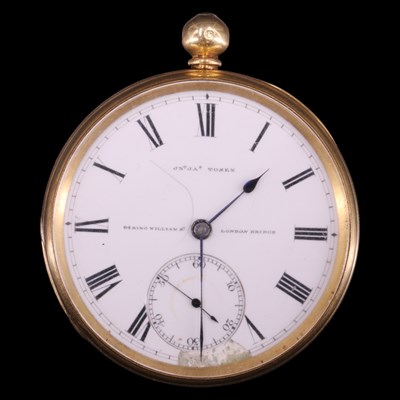 Lot 1916 - A Victorian 18 ct gold pocket watch by John...