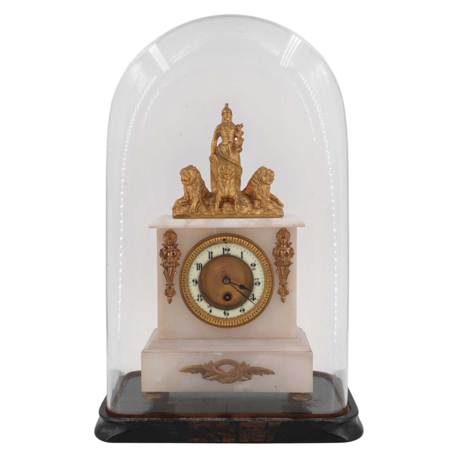 Lot 1968 - A late 19th Century Empire style alabaster and...