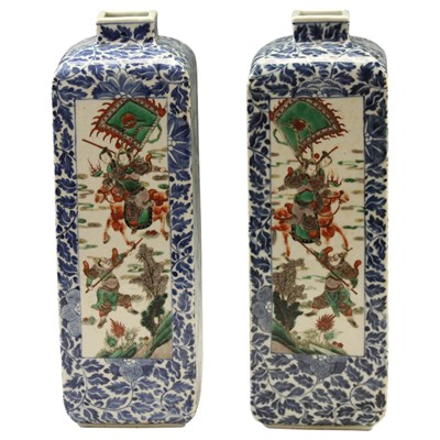 Lot 473 - A fine pair of Qing Chinese wucai porcelain...