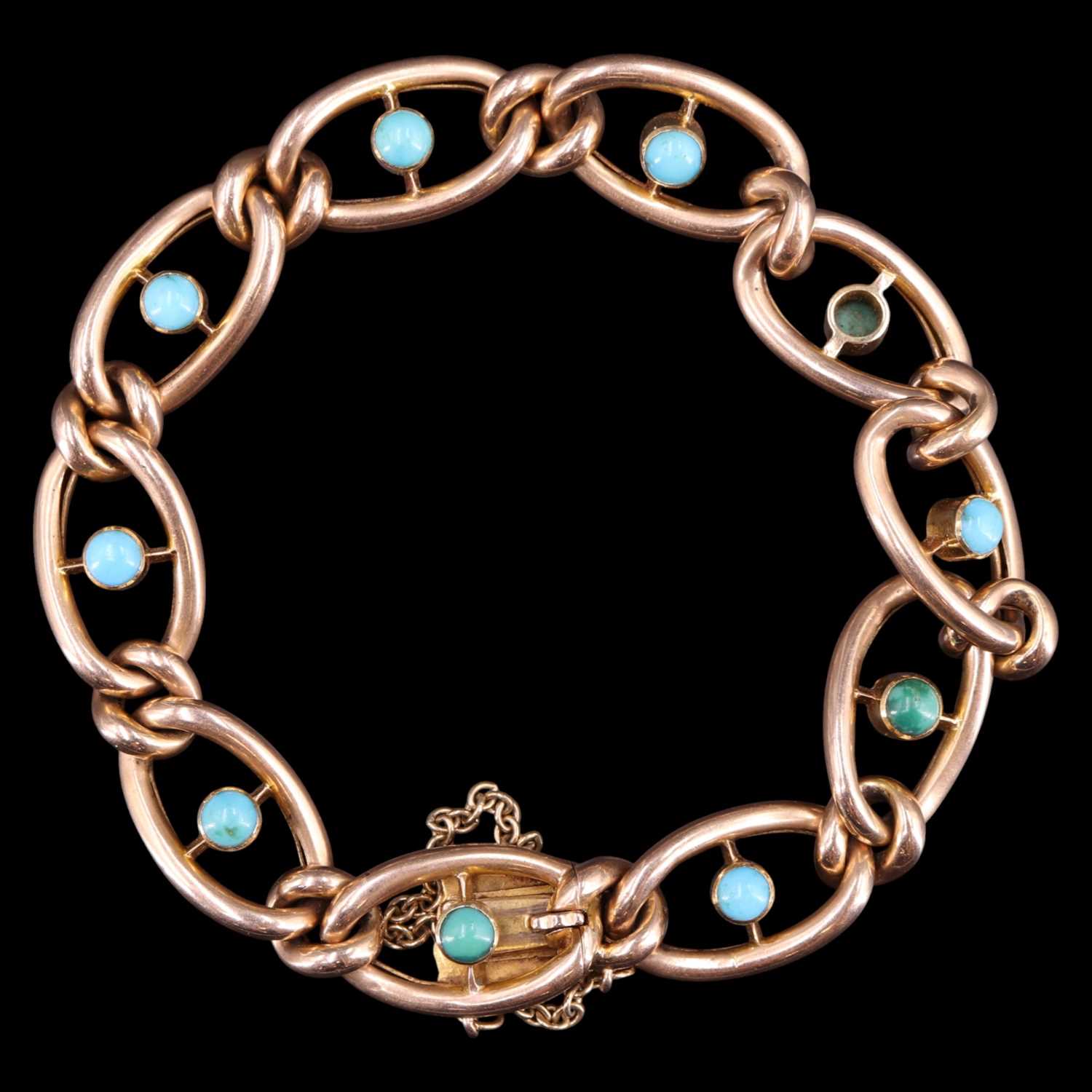 Lot 1775 - An Edwardian turquoise and jadeite set yellow...