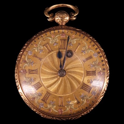 Lot 1459 - A late Georgian 18 ct gold open-faced pocket...