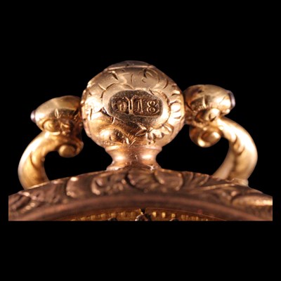 Lot 1459 - A late Georgian 18 ct gold open-faced pocket...