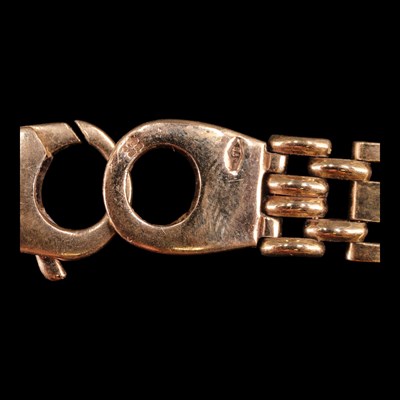 Lot 1463 - A heavy 9 ct gold bar-and brick-link neck...