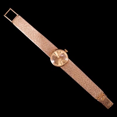 Lot 1445 - A 1960s Omega Genève 9 ct gold wristwatch,...