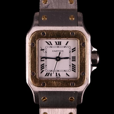Lot 1450 - A Santos de Cartier lady's wristwatch, having...