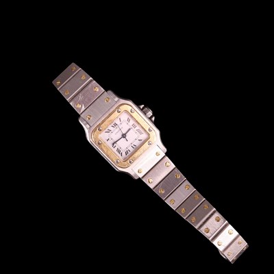 Lot 1450 - A Santos de Cartier lady's wristwatch, having...
