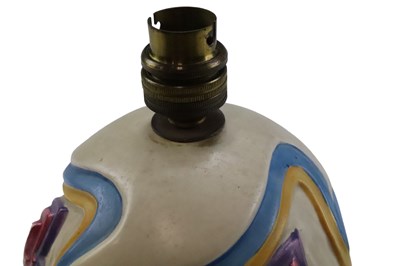 Lot 1208 - A 1930s Clarice Cliff Sgraffito lamp base,...