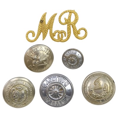 Lot 784 - British railway buttons together with a badge