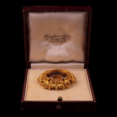 Lot 1551 - A Georgian citrine and high-carat gold...