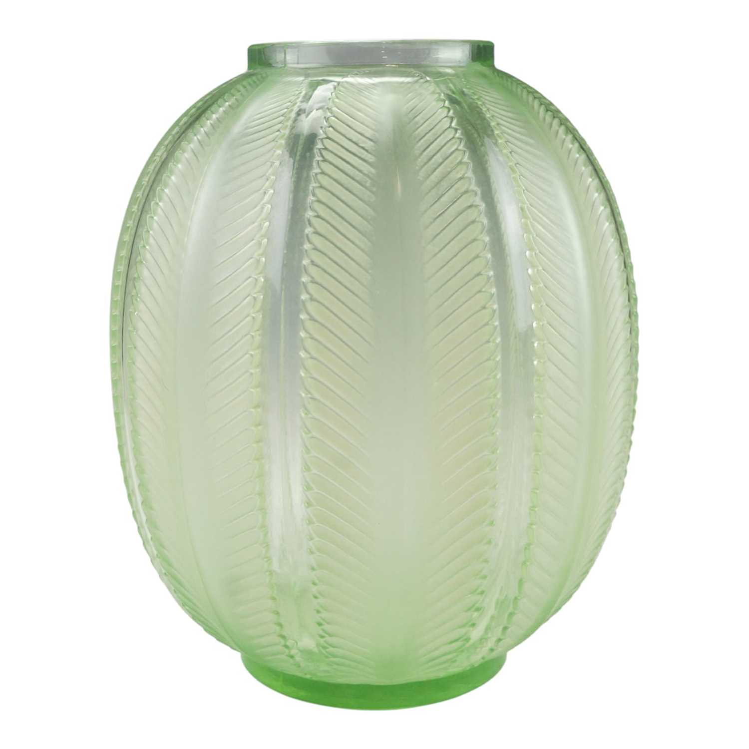 Lot 921 - A 1930s Rene Lalique "Biskra" glass vase,...