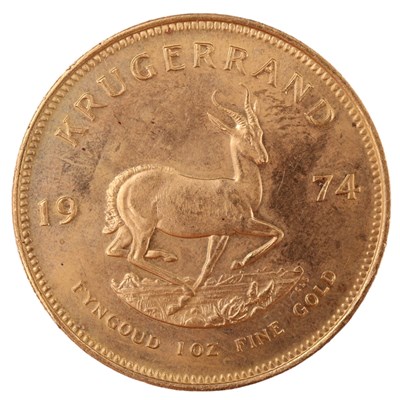 Lot 982 - A 1974 South Africa gold Krugerrand, 1 oz
