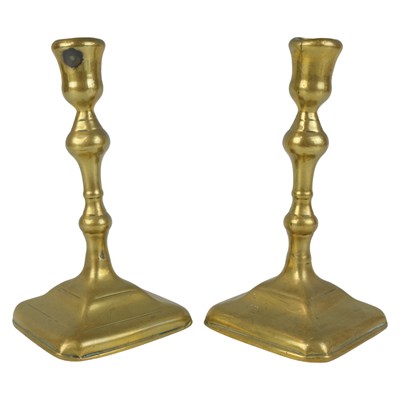 Lot 964 - A pair of early 18th Century brass...
