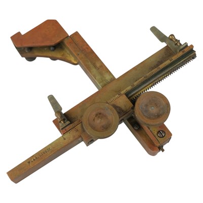 Lot 819 - An early 20th Century brass microscope vernier...