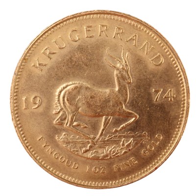 Lot 983 - A 1974 South Africa gold Krugerrand, 1 oz