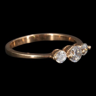 Lot 1222 - A near-contemporary three-stone cubic zirconia...