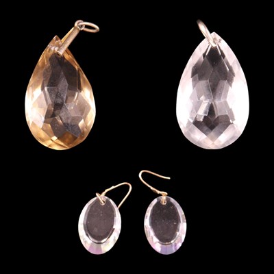 Lot 1223 - A large yellow-metal-mounted smoky quartz and...