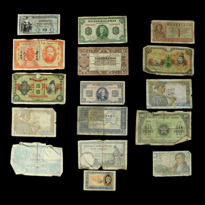 Lot 640 - A small group of world banknotes, circa 1940s