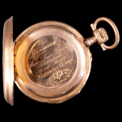 Lot 1146 - A Swiss 18 ct gold open-faced pocket, watch...