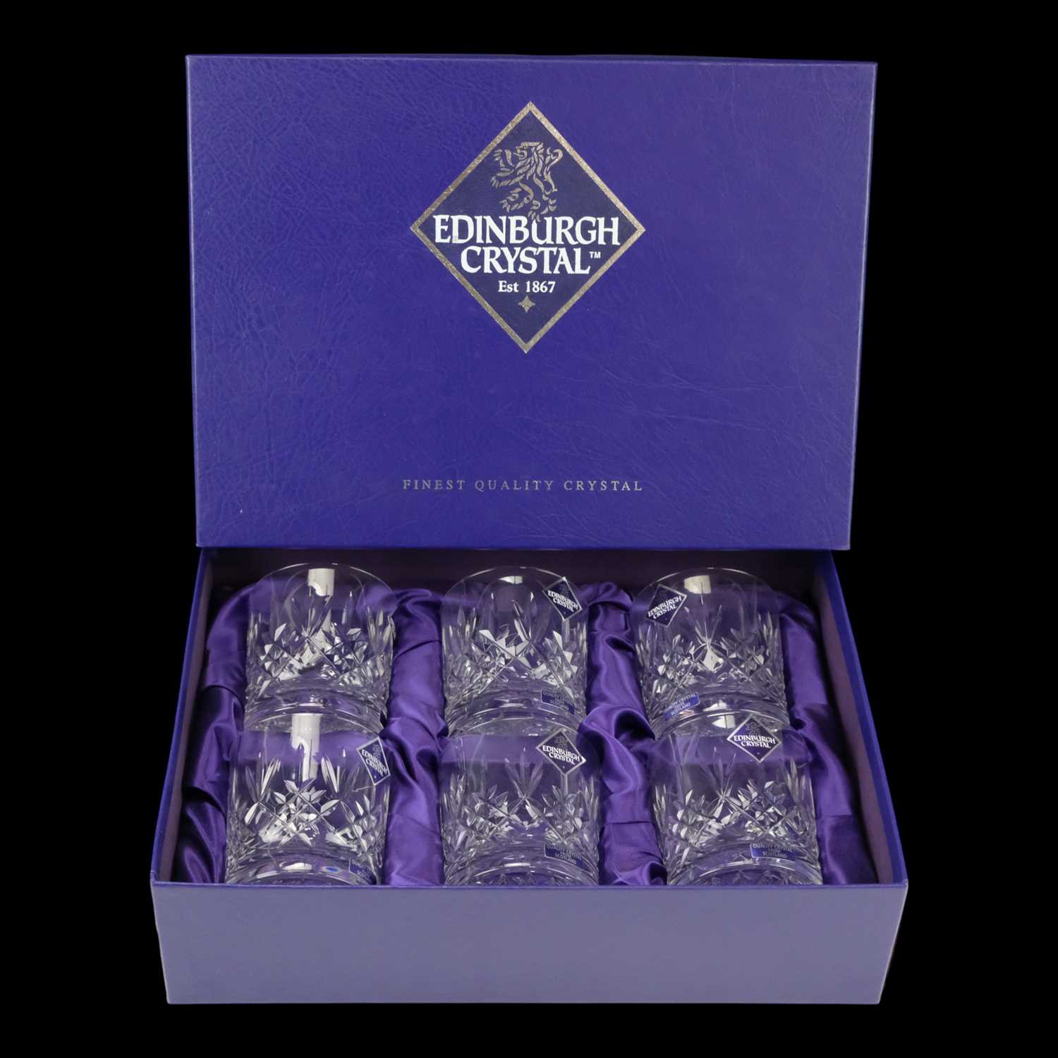Lot 932 - A boxed set of six Edinburgh Crystal tumblers