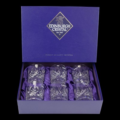 Lot 932 - A boxed set of six Edinburgh Crystal tumblers