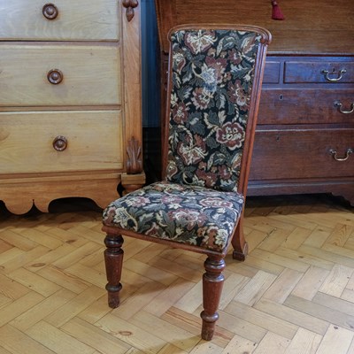 Lot 1610 - A Victorian upholstered oak child's chair,...