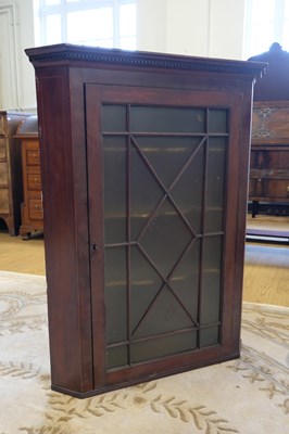 Lot 1605 - A George III astragal-glazed mahogany hanging...
