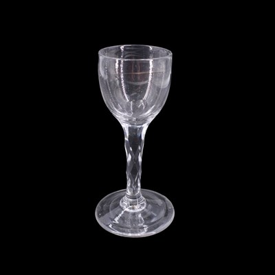 Lot 1141 - A George III wine glass with diamond-facet-cut...
