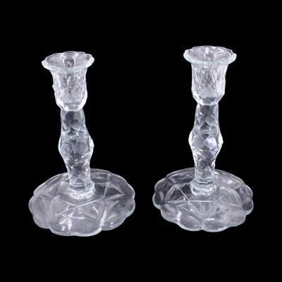 Lot 1144 - A pair of Georgian facet-cut glass...