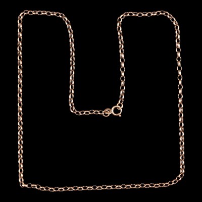 Lot 1251 - An early 1980s 9 ct gold belcher-link neck...