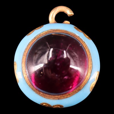 Lot 1257 - A Victorian almandine and enamelled high carat...