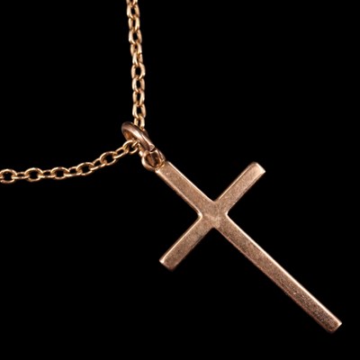 Lot 1260 - An early 1970s 9 ct gold pendant cross on a...