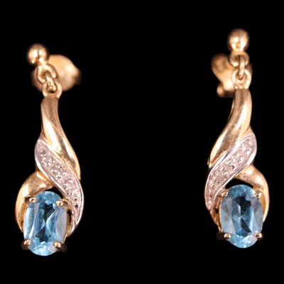 Lot 1219 - A pair of near contemporary sapphire and...