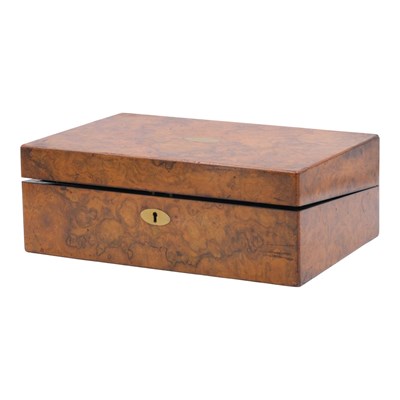 Lot 993 - A Victorian brass-inlaid burr-walnut portable...