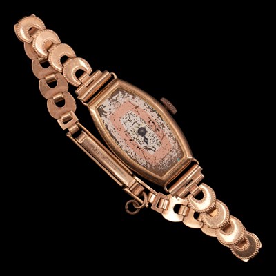 Lot 1459 - A vintage lady's 9 ct gold wristwatch on a 9...