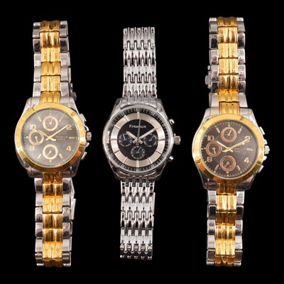 Lot 1456 - Three contemporary Franklin wristwatches, 40...