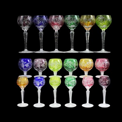 Lot 1155 - A harlequin suite of Bohemian "cut-to-clear"...