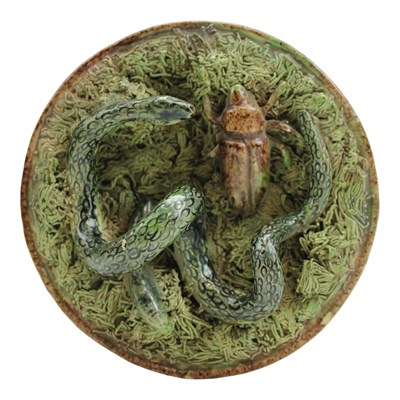Lot 1046 - A 19th Century Portuguese Palissy maiolica...