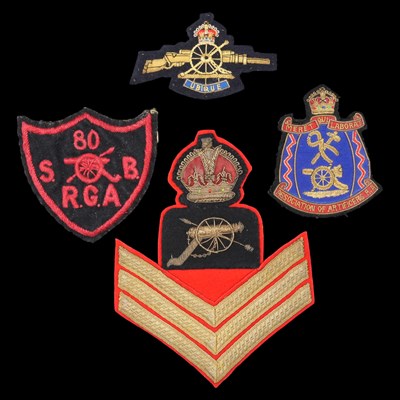 Lot 214 - Royal Artillery rank and other cloth insignia