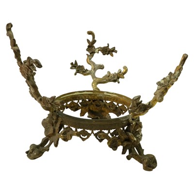 Lot 1016 - A Chinese gilt-metal centrepiece stand, cast...