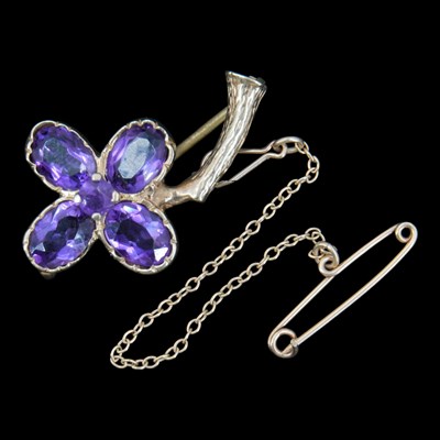 Lot 1285 - A near-contemporary amethyst-set 9 ct gold...