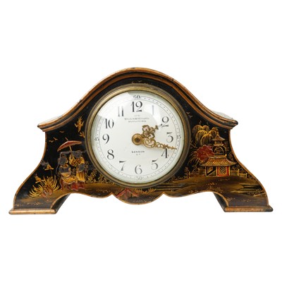 Lot 1498 - A George V chinoiserie-lacquered mantel...
